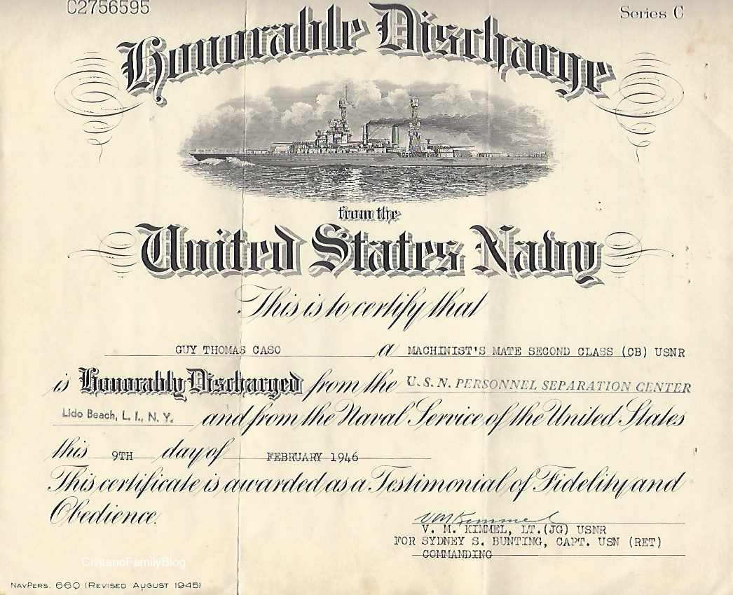 Honorable discharge certificate copy
